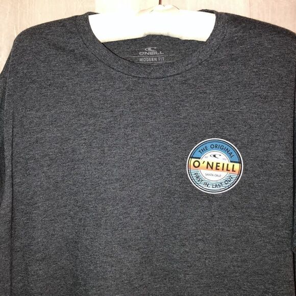 O’Neill L Charcoal Gray Original Short Sleeve Cotton Blend Tee - Picture 3 of 10